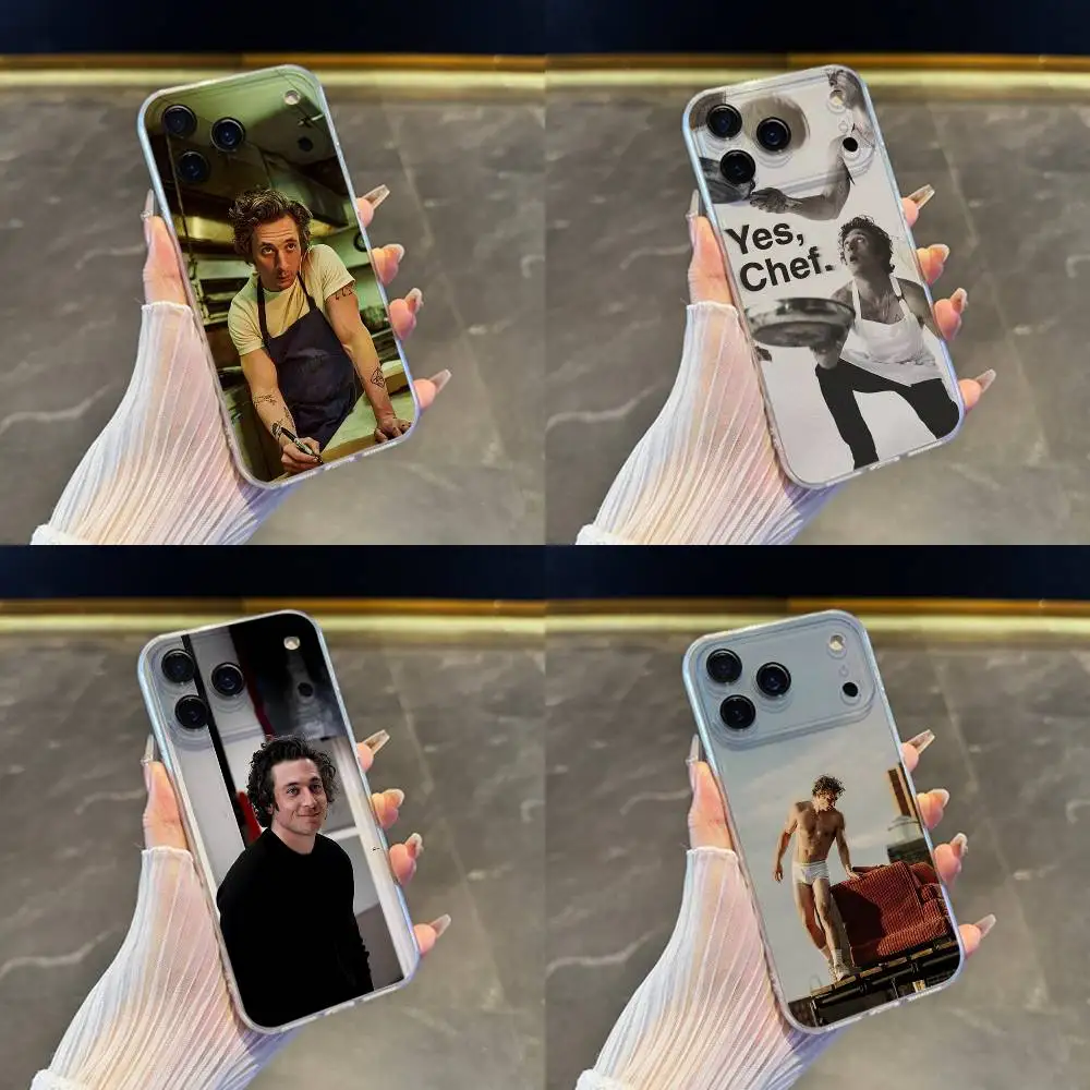 

J-Jeremy Allen White actor Phone Case For iPhone 17,16,15,14,13,12,11 Pro,Max,Plus,X,XS,XR,SE4,E Mini Transparent Soft Cover