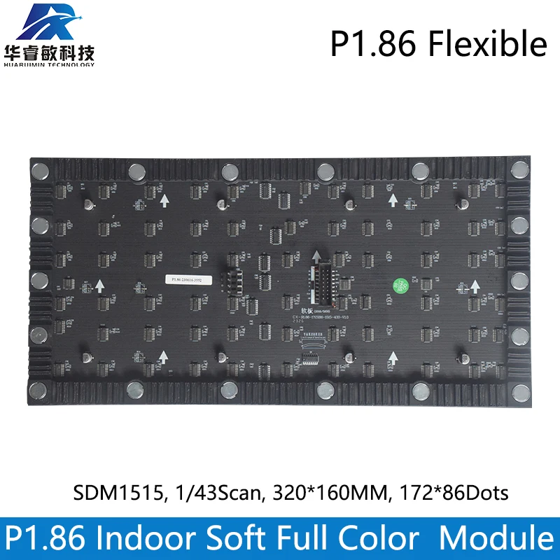 Imagem -02 - Interior Full Color Painel de Led Módulo Flexível Matriz Rgb 172x861 43 Scanhub75e Port 320x160 mm Entrega Programada P1.86