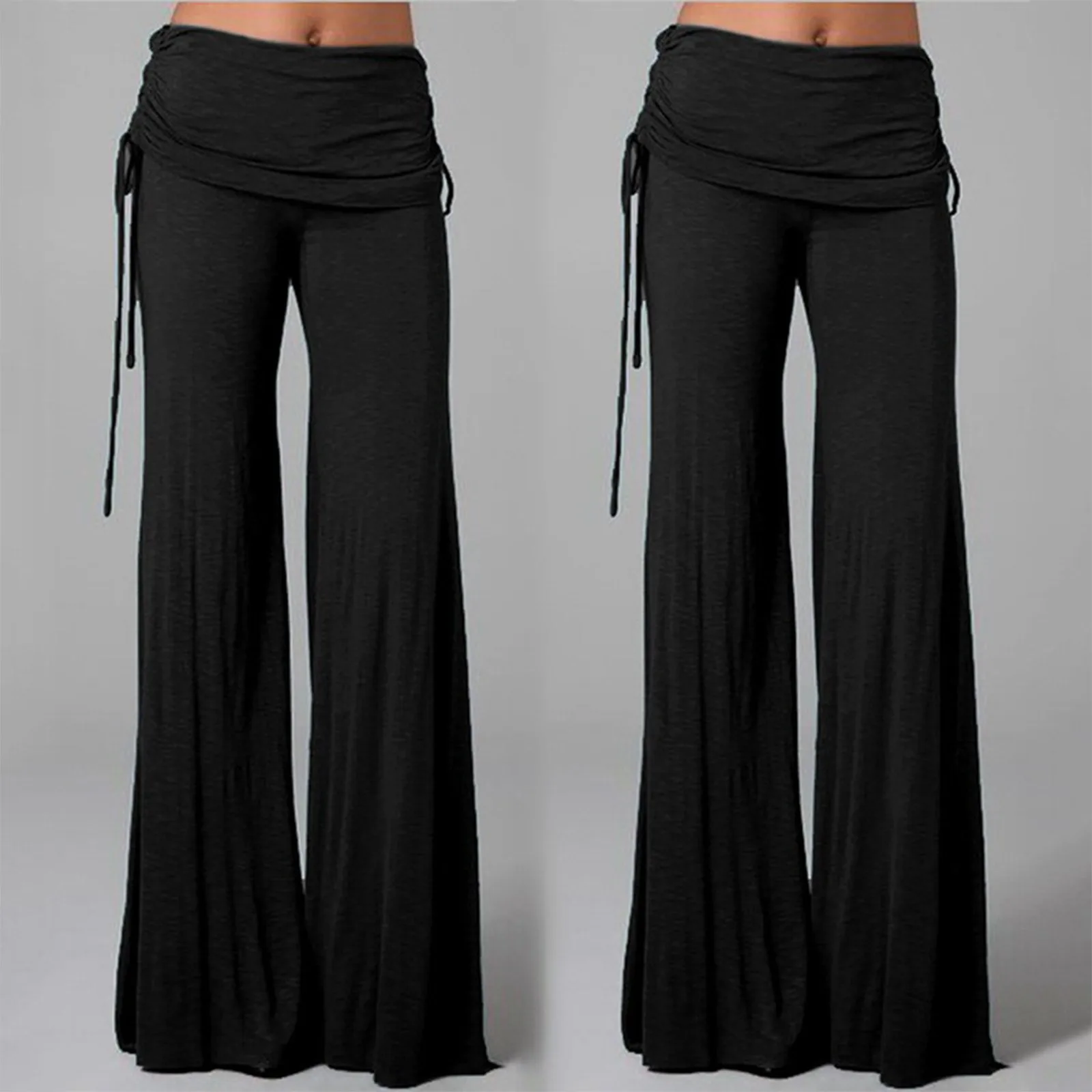 

Women Sweatpants High Waist Ruched Solid Wide Leg Pants Trousers Oversized Hip Hop Wide Sports Baggy Joggers Trousers Sweatpants