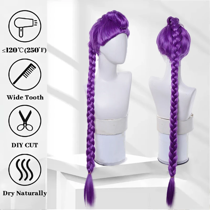 LUPU Demon Hunters Parrucca Cosplay Mira Rumi Zoey Stili Capelli lunghi Sintetici resistenti al calore Kpop Carnevale Puntelli Viola