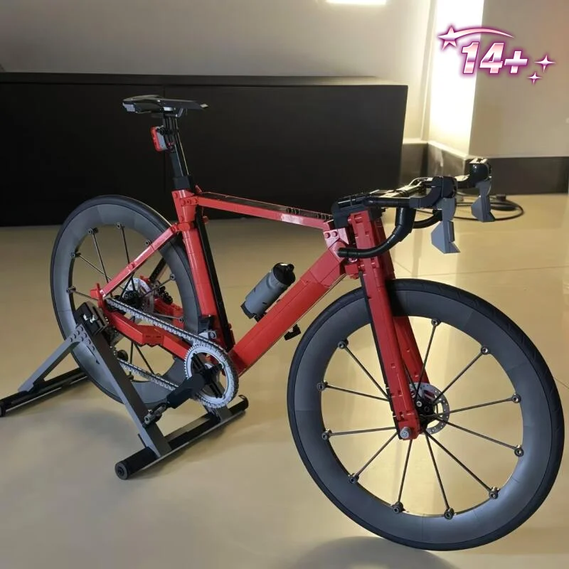 New 1015Pcs Road Racing Bicycle Model Bike Building Block Assemble Puzzle Model For Holiday Ornament Gifts view 5