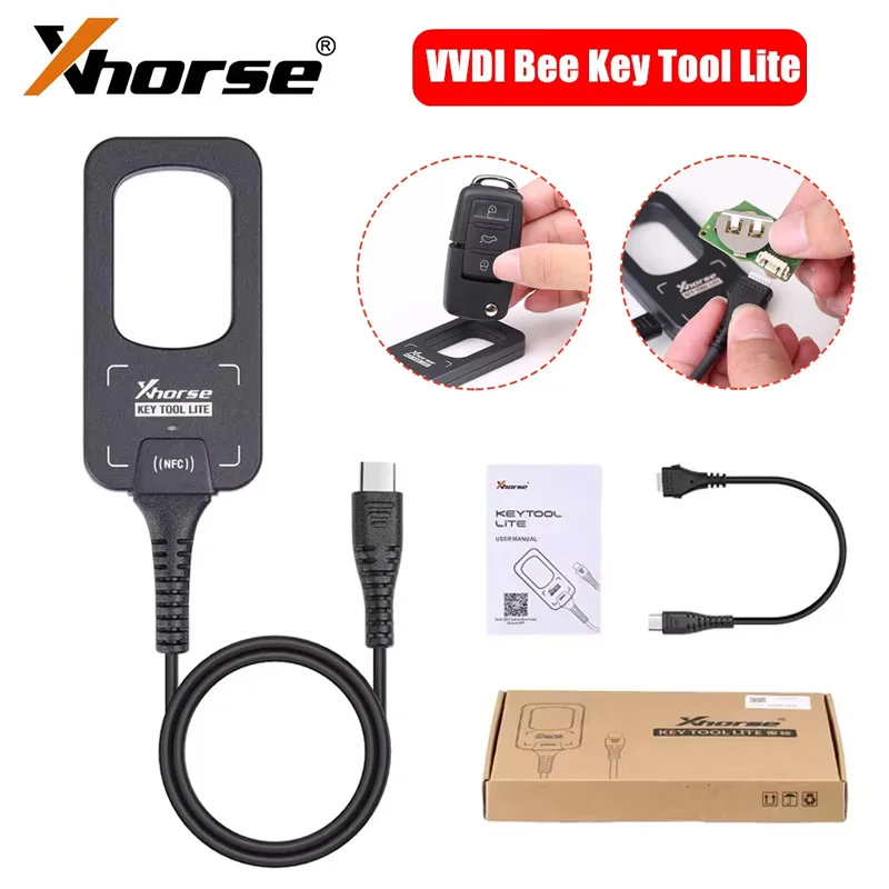 

Xhorse VVDI BEE Key Tool Lite Frequency Detection Transponder Chip Clone With 6PCS B5 XKB501EN Wired Remotes Key Support Android