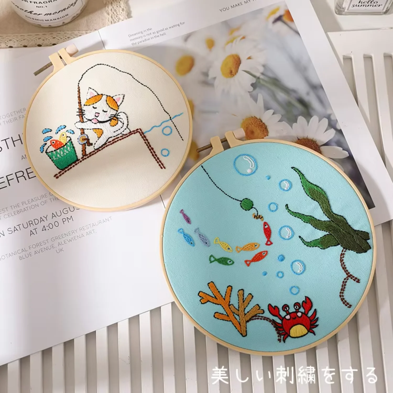 قطعتان من مجموعات التطريز اللطيفة التي يمكنك صنعها بنفسك للبالغين #2