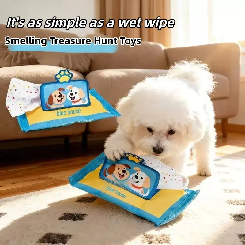 Dog Puzzle Toy Sniffing Training Interactive Leaking Food Hiding Game Wet Tissues For Puppy Small Dogs Enrichment Pet Toys