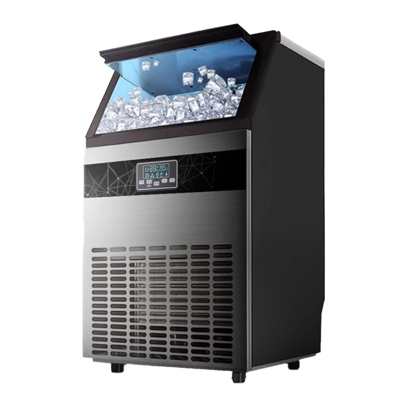 

Ice machine commercial milk tea shop 50/100/300kg square crescent ice machine intelligent ice making efficient commercial