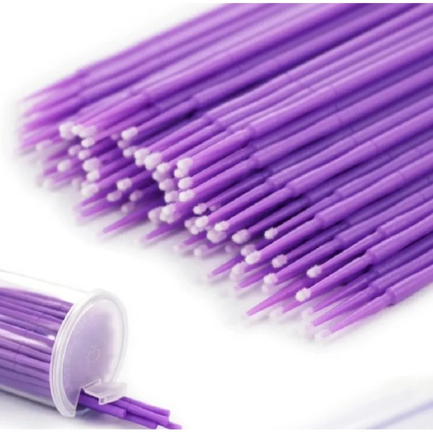 1 Box Dental Disposable Micro Applicator Brush Bendable 1.2/1.5/2.0/2.5 mm Eyelashes Cosmetic Brushes