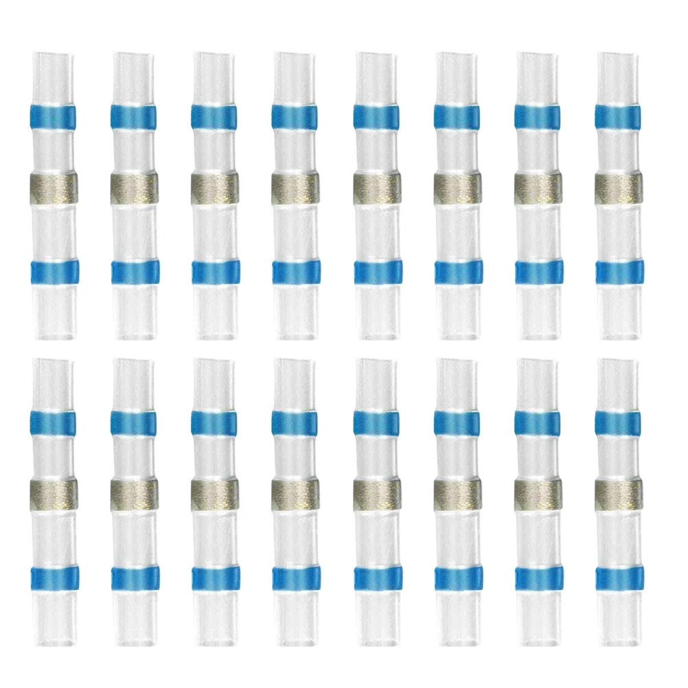 

100 Pcs Wire Butt Splices Heat Shrink Connector Kits Car Welding Sleeves Sealing Connectors Tubing Solderless Fast