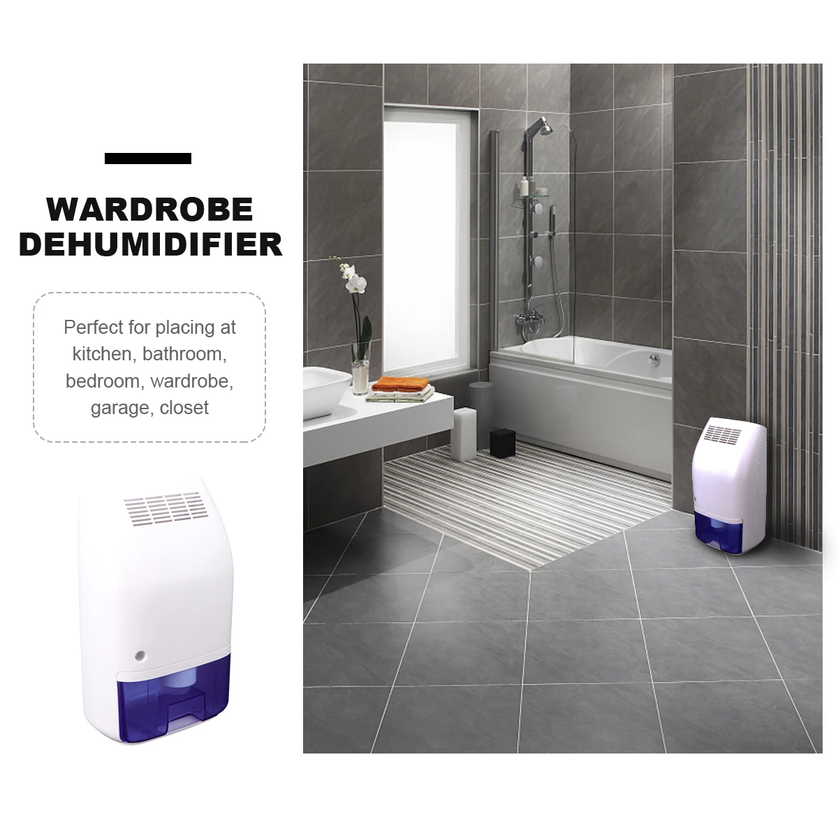 

Mini Dehumidifier Dryer for Bedroom Closet Kitchen White Dryer Home Use ABS Material Low Power Easy Clean