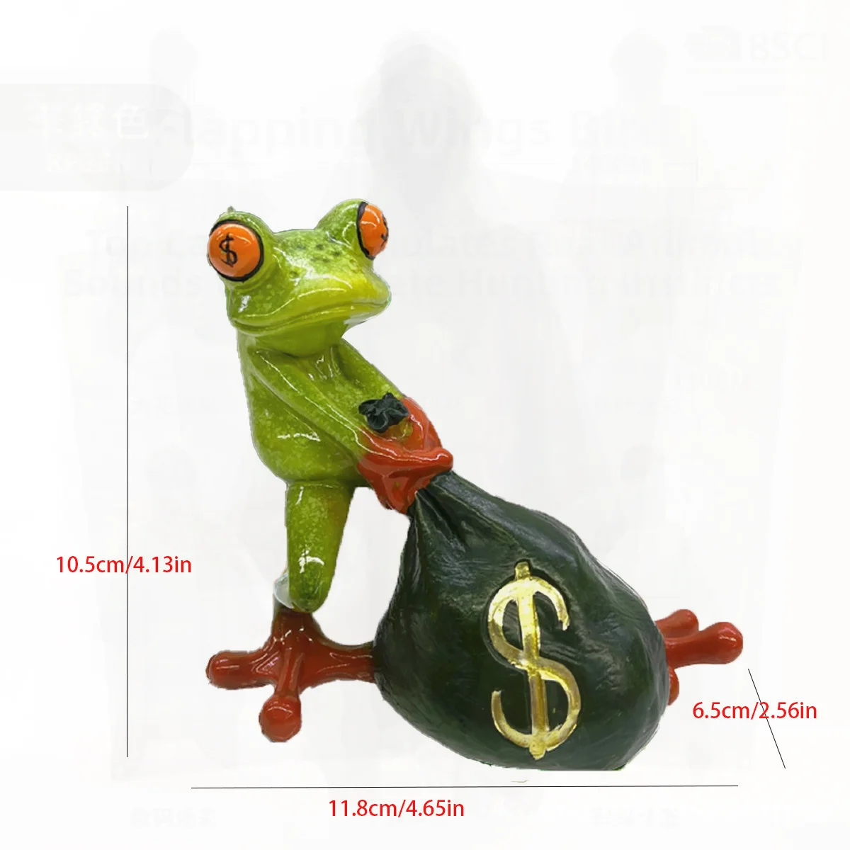 Nordic Style Resin Money Bag Decorative Ornaments Green Dollar Frog Creative Shop Gift Small Craft