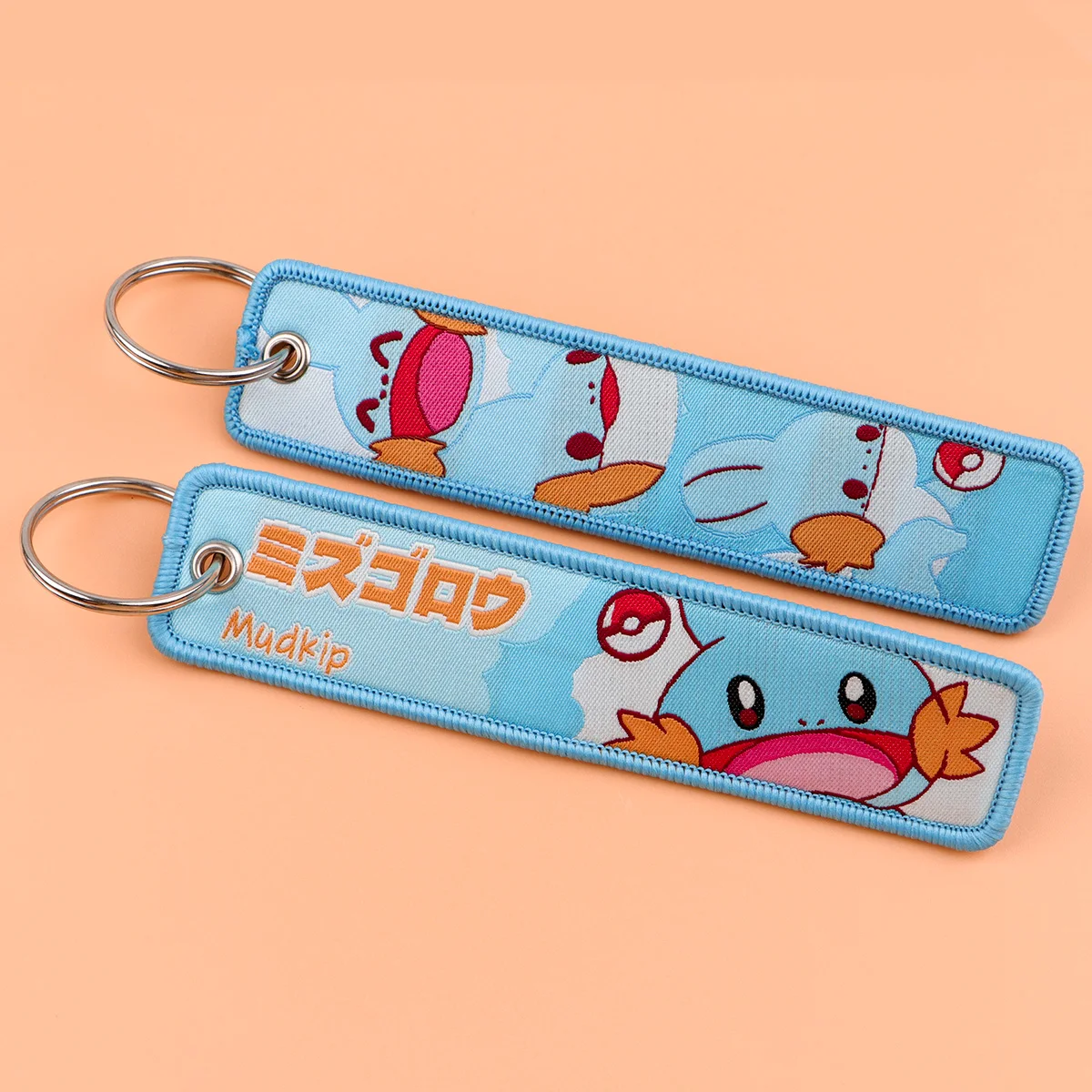 Japanese Anime Game Monsters Embroidery Jet Tag Key Fobs Holder Key Tag Women Men Key Ring Keychain for Motorcycles view 3