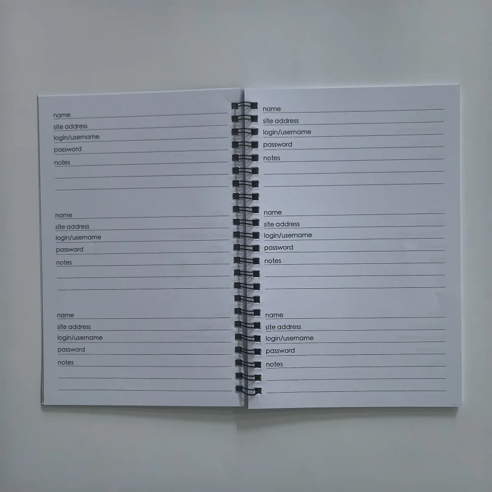 دفتر كلمة المرور الحلزوني لكبار السن نمط فني خاص لكبار السن كلمة المرور كتاب الجدة هدية منظم رعاية المسنين