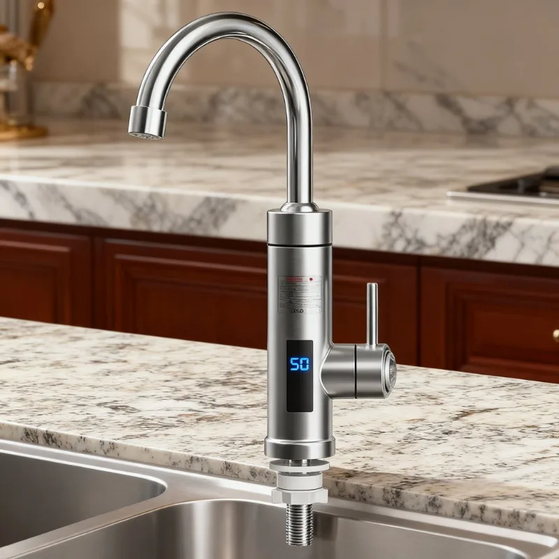 

Instant Water Heater Faucet Tankless Heaters Kitchen Hot Water Tap Bathroom Heating Electric 220v Stainless Steel Shell