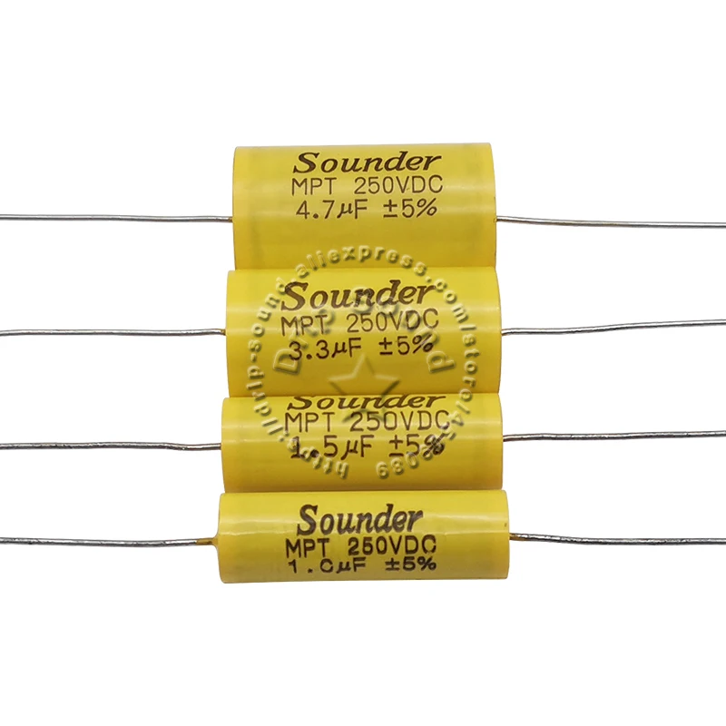 MPT金属化ポリプロピレンフィルムコンデンサ、分周器、非極性コンデンサ、2個、0.47uf-4.7uf、250v
