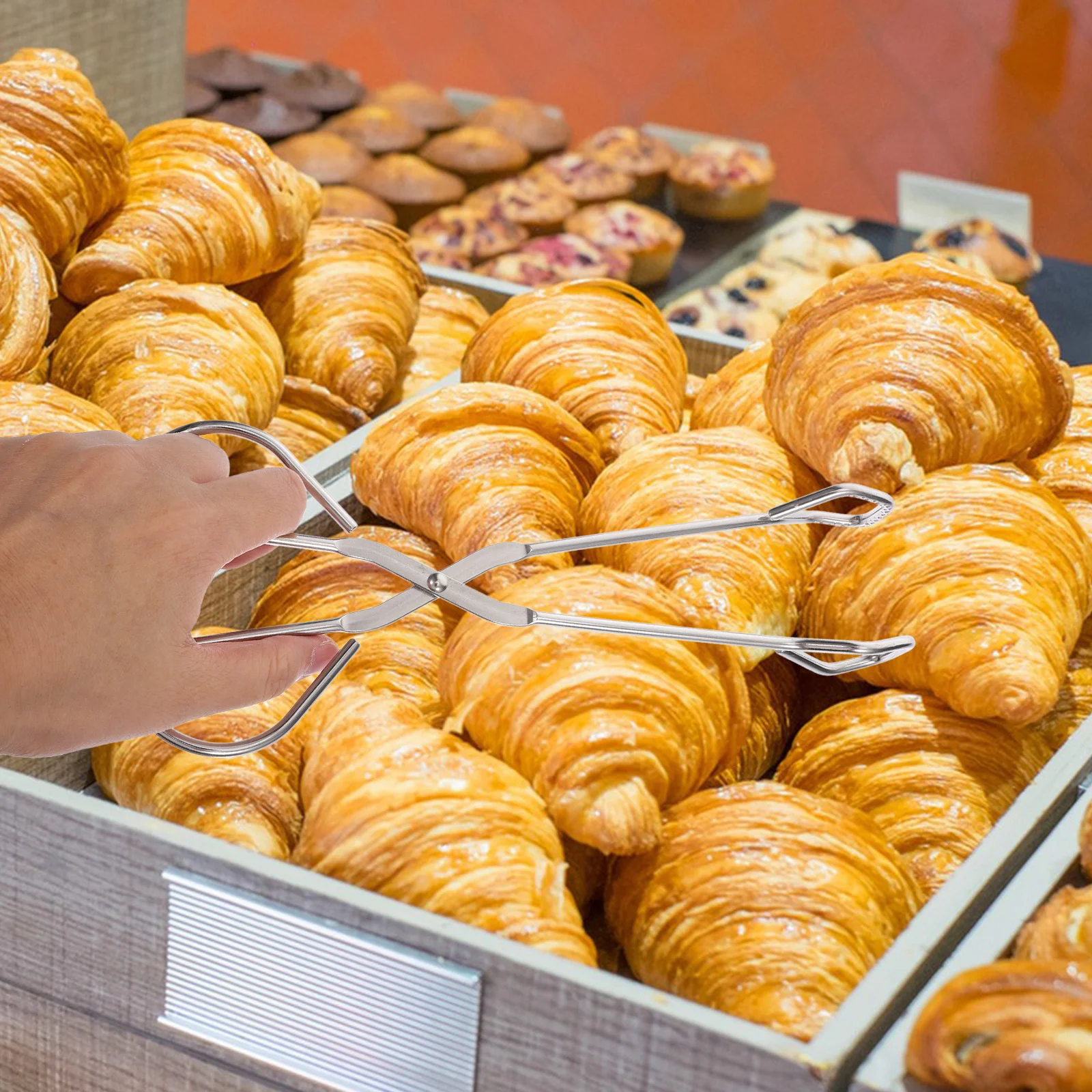 

Stainless Steel Clips Small Size Heavy Duty Bbq Tongs Camping Baking Outdoor Grilling Anti-Slip Food Tongs Multifunctional