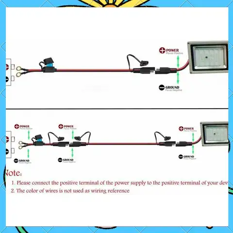 16AWG 12V Charger Cable For Motorcycle Battery Terminal To SAE Quick Extension Cord Cable Connector For Battery Charger-[A51I]