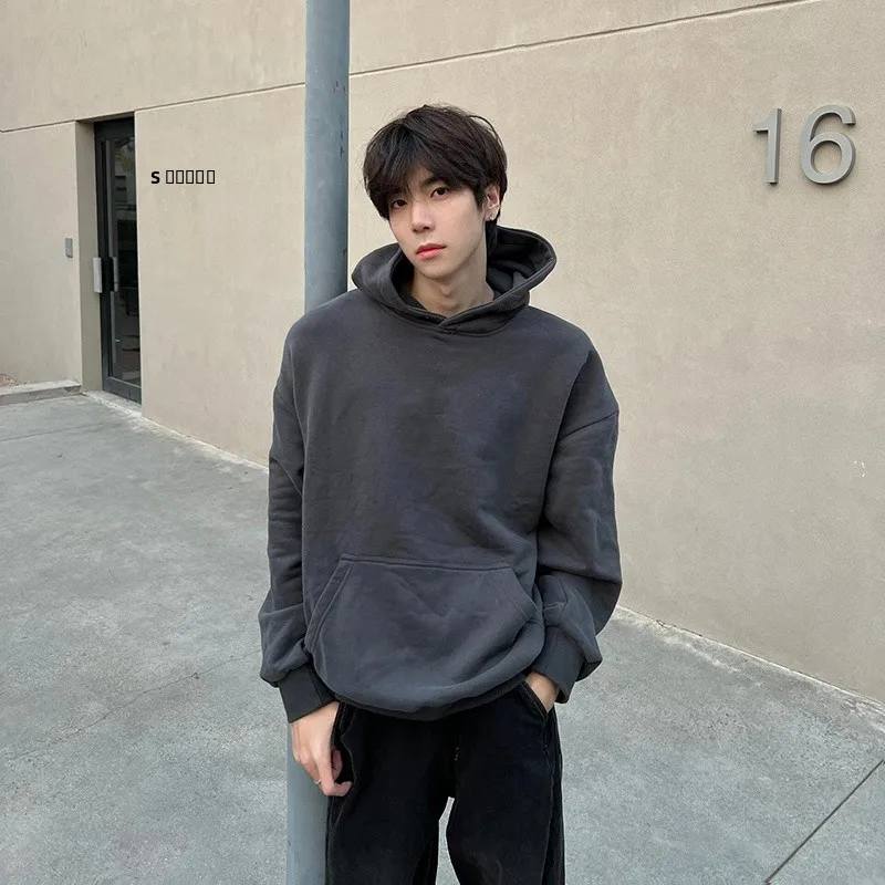 

Cool Dark Grey Heavyweight Hoodie Men's Trendy Brand Stylish Pullover Hooded Sweatshirt Premium Feel Cleanfit Outerwear