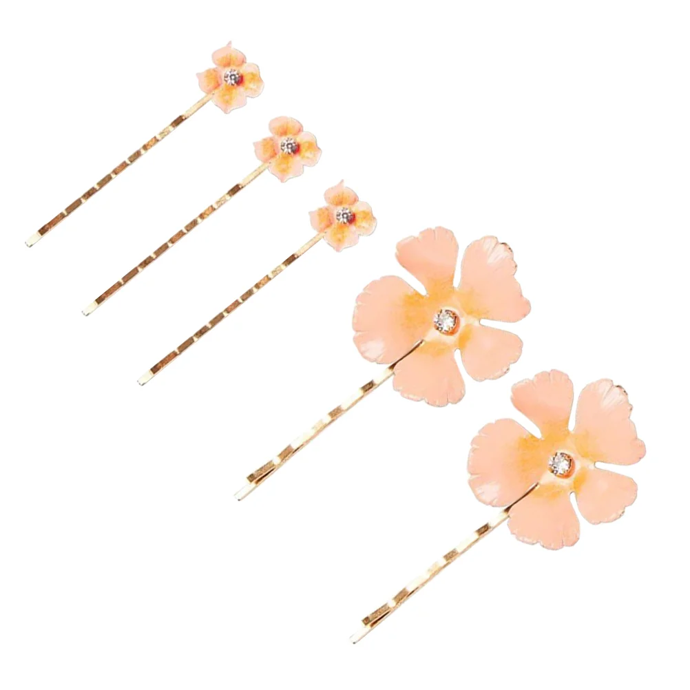 5 Pcs Bridal Flower Hair Clip Clips for Prom Bobby Pin Accessories Hairpin Girls Barrettes Zinc Alloy Women