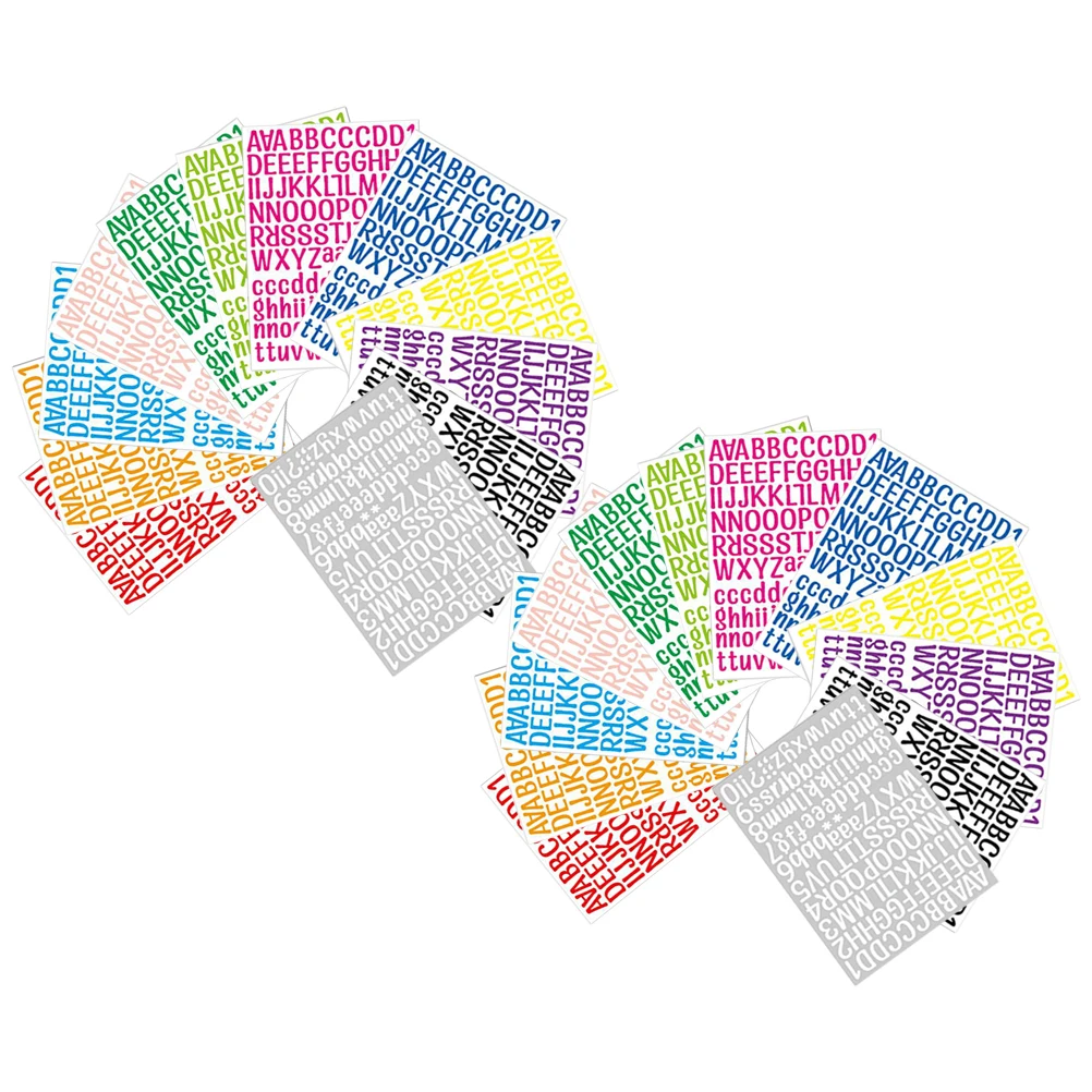 

24 Sheets Alphabet Letter Stickers Standard Font Coated Paper Vinyl Small Decorative Numbers for Scrapbook DIY Craft