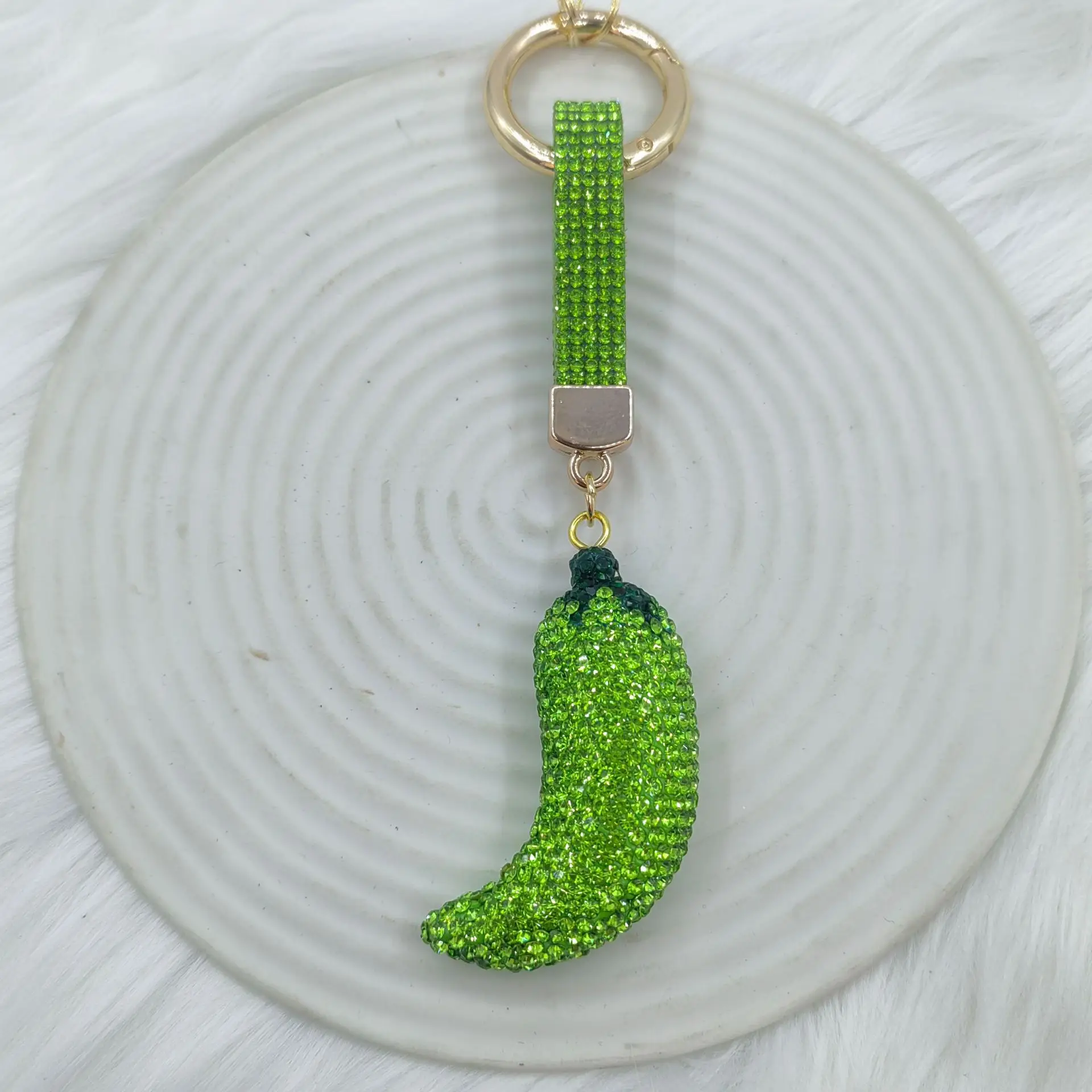 chilli keychain Italian Chili Cornicello Pendant Keychain DIY Kpop Vegetable Red Pepper Women Trinkets Jewelry