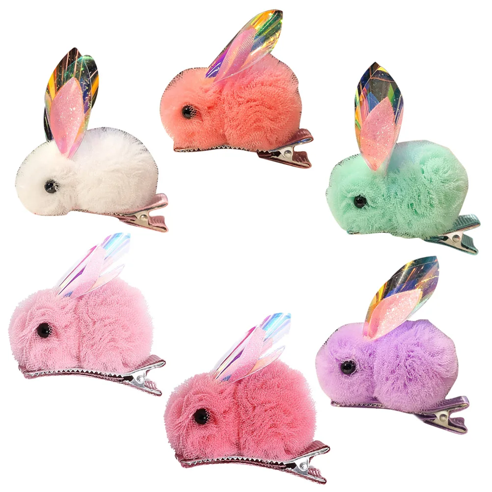 

6pcs Rabbit Hairpin Bunny Hair Clip Snow Accessories Toddler Easter Party Photoshoot