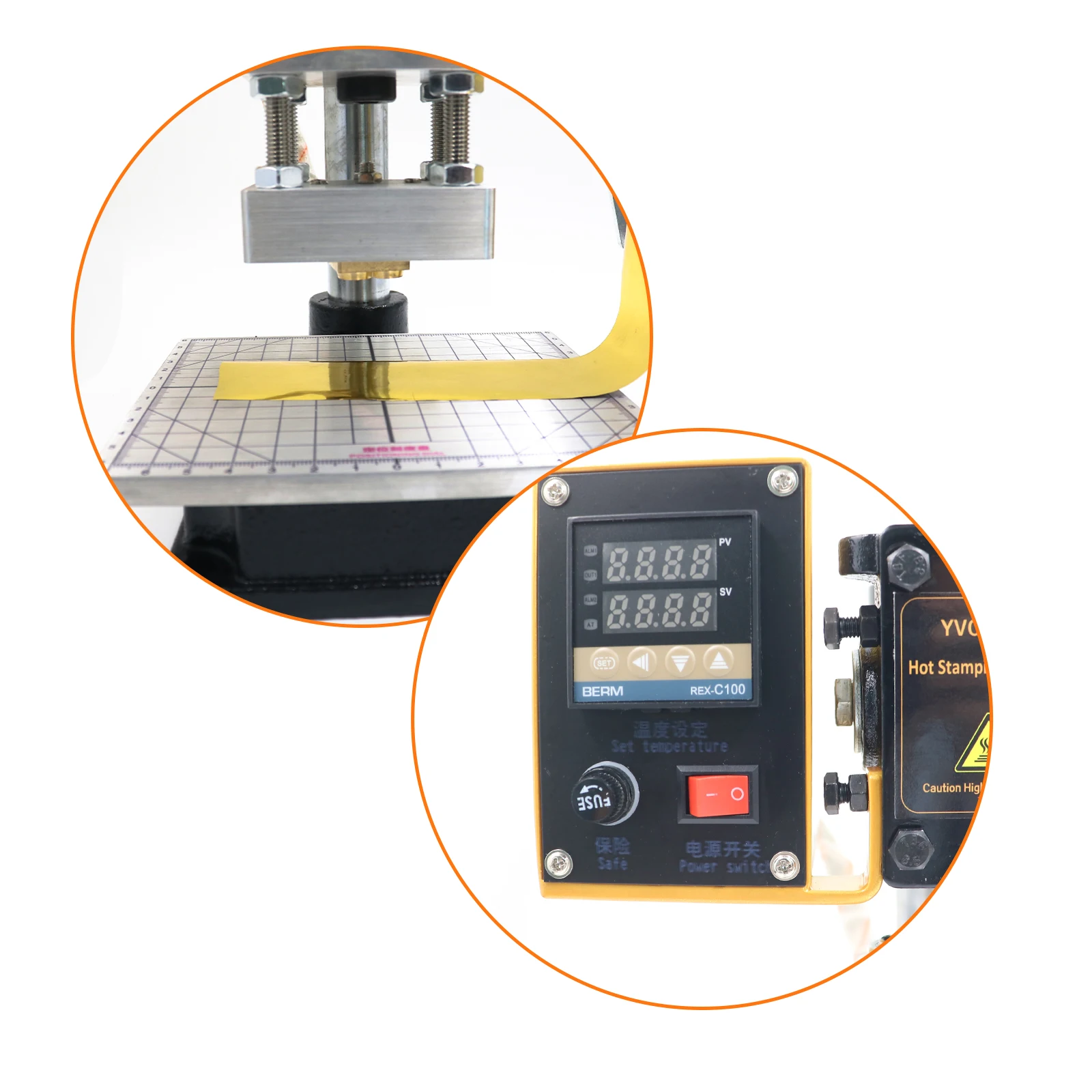 Leather Embosser Manual Hot Stamping Machine Logo Stamps Embossing Tool Digital Heat Press Machine for Paper PVC & Leather Craft
