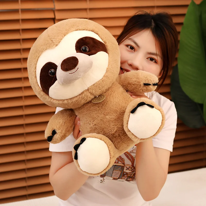 New Fluffy Chubby Sloth Plush Doll Cute Stuffed Toys Animals Kawaii Soft Simulation Sloth Birthday Christmas Gifts