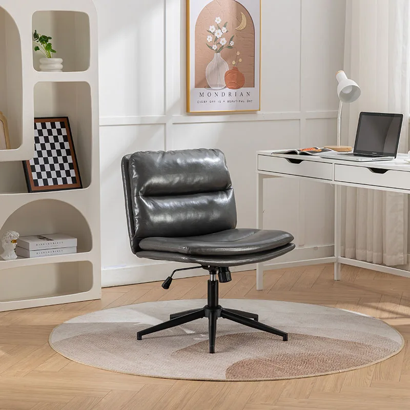 Bizerte Adjustable Swivel Criss-Cross Chair, Wide Seat/ Office Chair /Vanity Chair, Gray On-Site