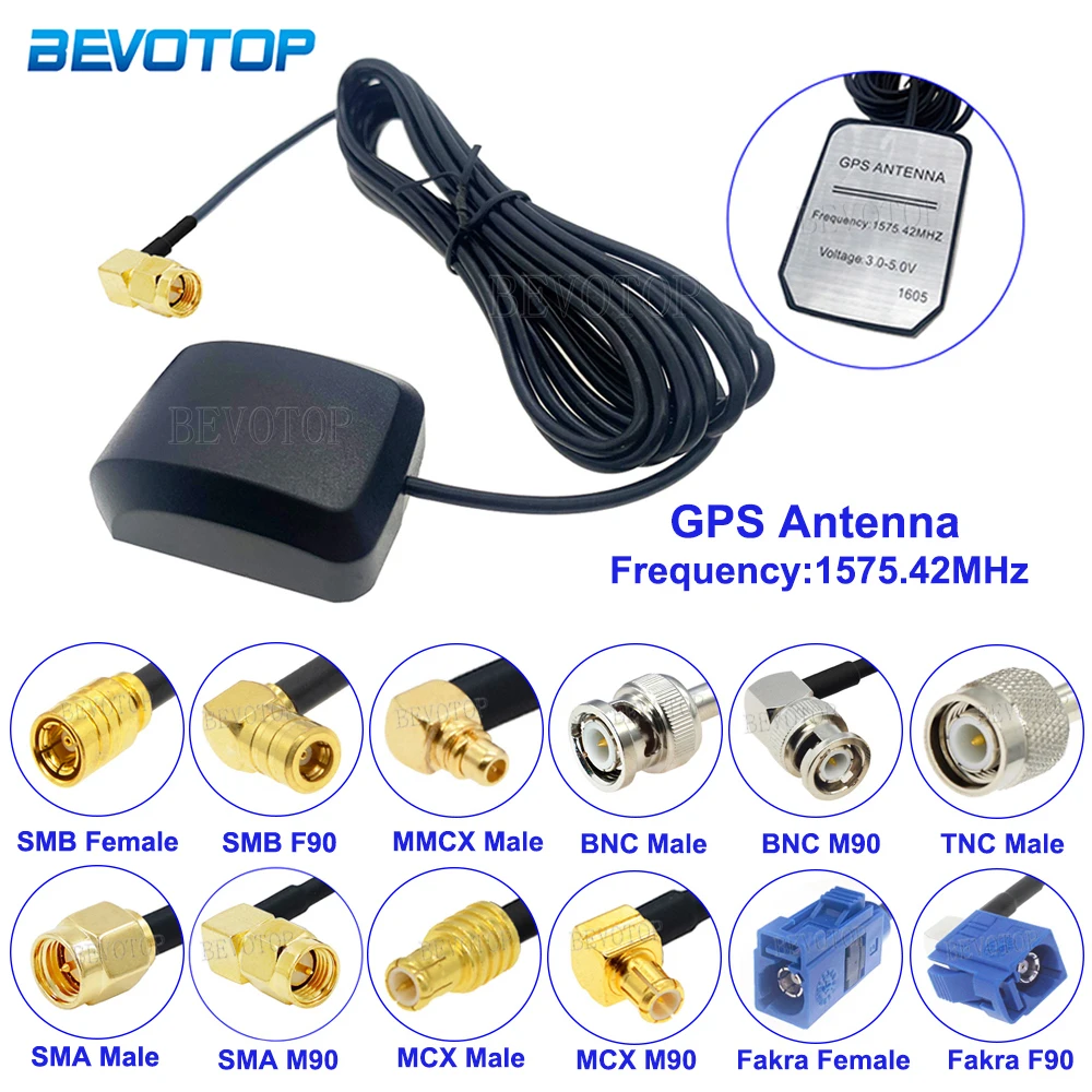 5Pcs/Lot Car GPS Antenna SMA/SMB/MCX/MMCX/BNC/TNC/Fakra Connector RG174 Cable GPS Receiver Antenna Aerial GPS receiver 2M-7M