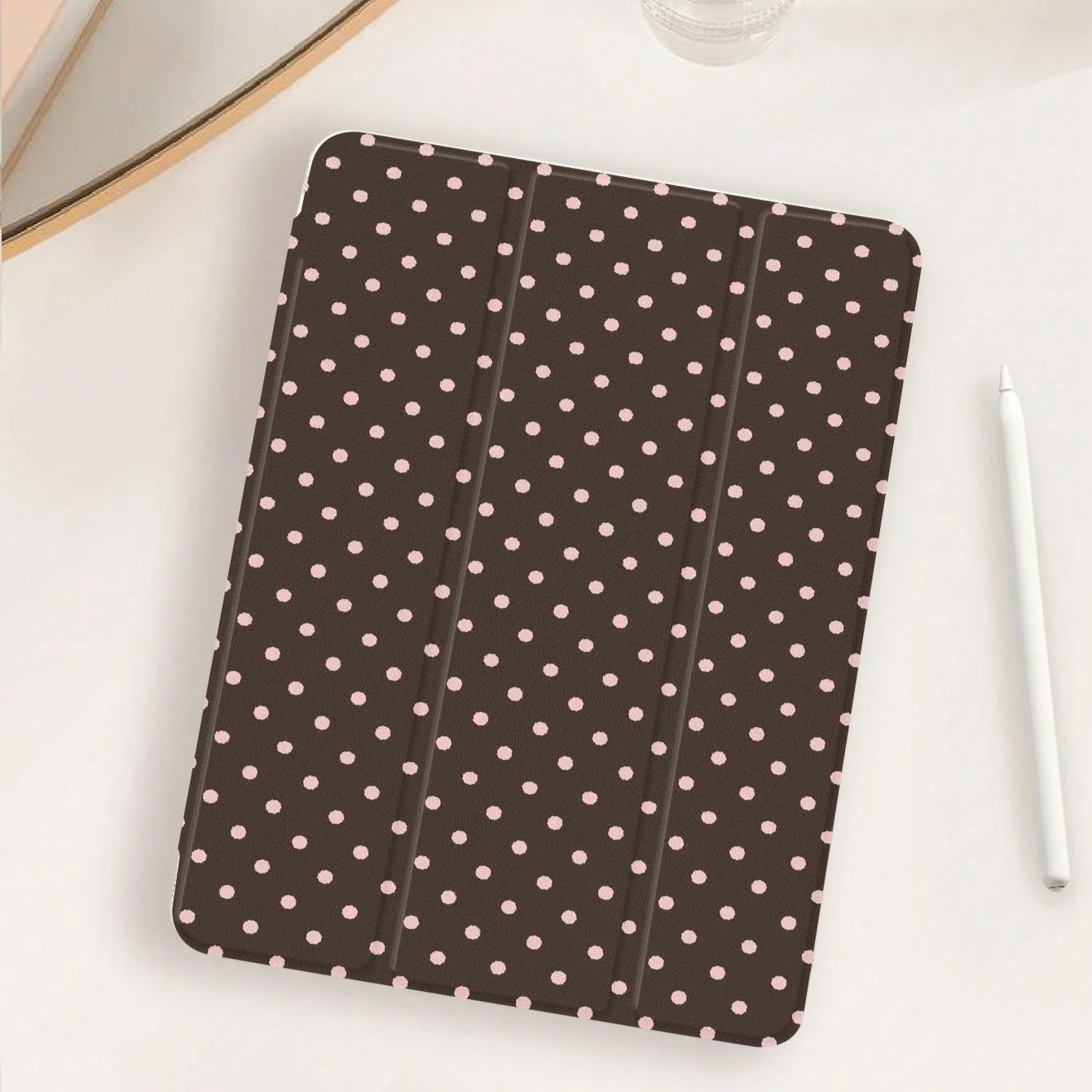 

Минималистичный коричневый чехол для планшета в горошек для iPad pro 10/11/2020/6/7/8/Air 3rd/Air 4/9th Gen/Air 5th Gen 2022/Air 11