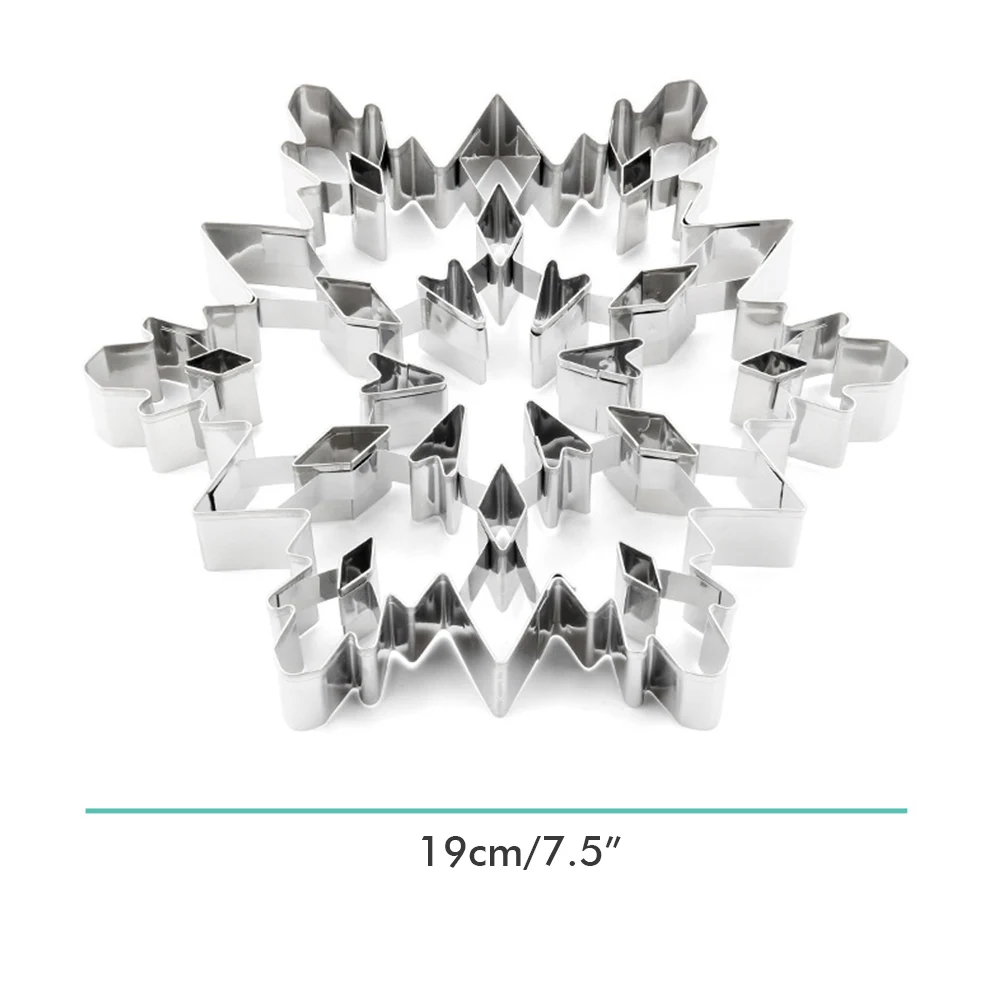 3D Snowflake Cake Mold Stainless Steel Baking Mold Multipurpose Kitchen Baking Tools For Udge Rolled Fudge Royal Frosting