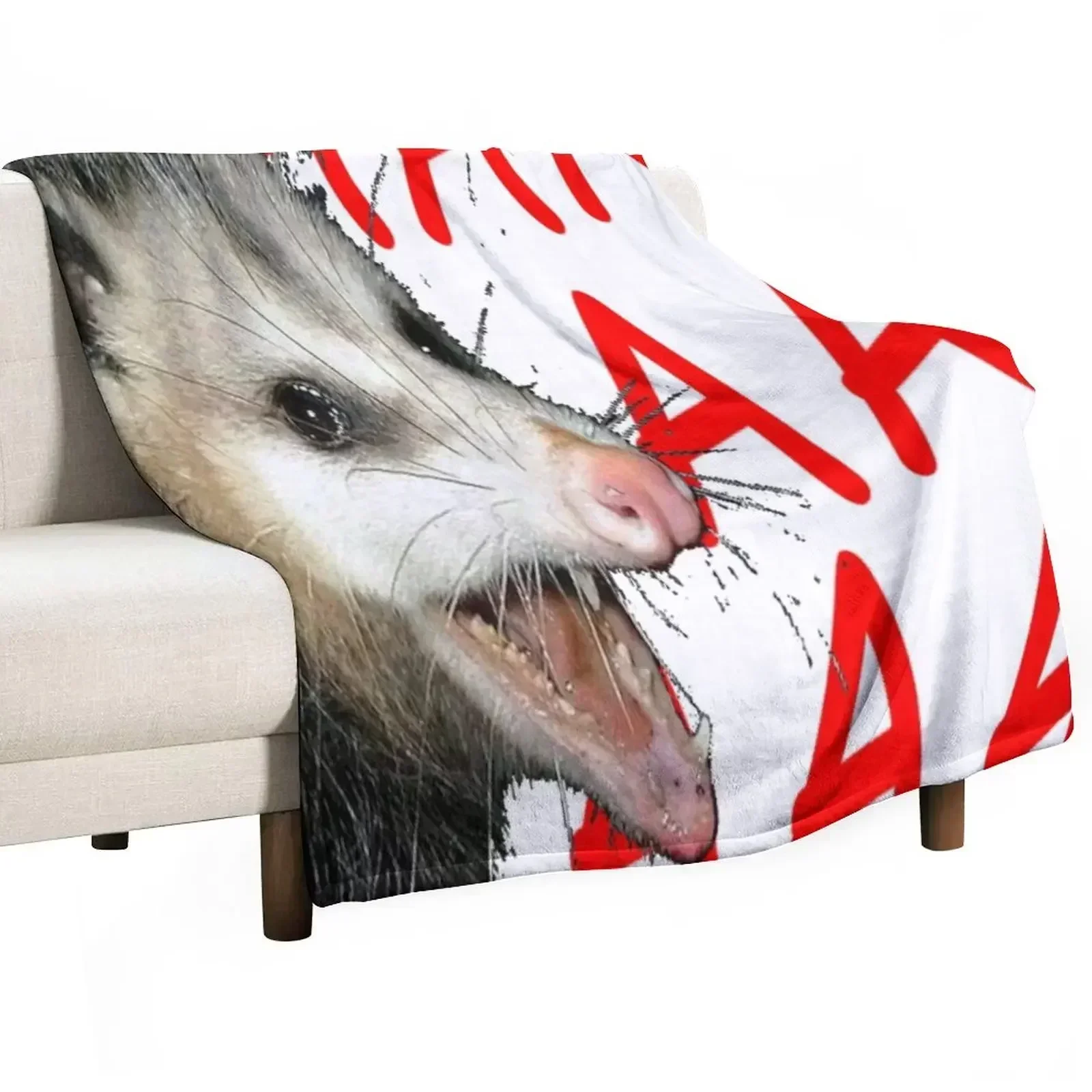 AAAAA POSSUM Throw Blanket Giant Sofa Travel wednesday Blankets