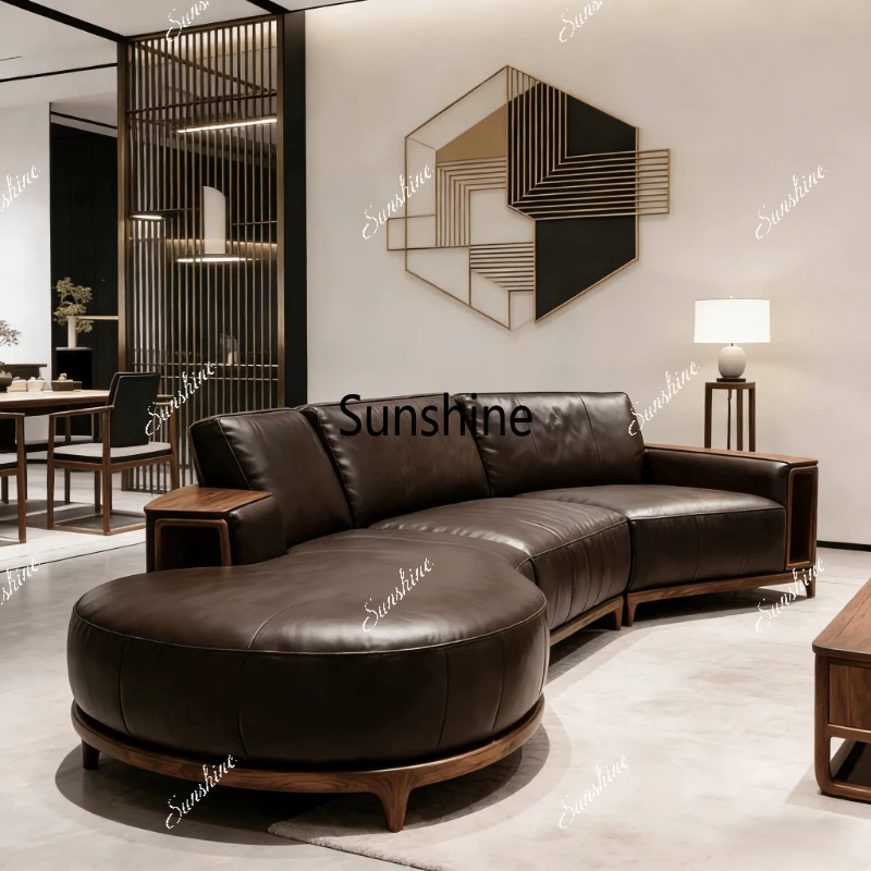

New Chinese minimalist solid wood sofa living room office zen wabi-sabi furniture