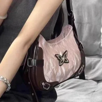 Butterfly Pu Leather Shoulder Bag American Retro Handbag Armpit Bag Storage Bag Tote Women\'s Bags Purse Tote Bags Purse