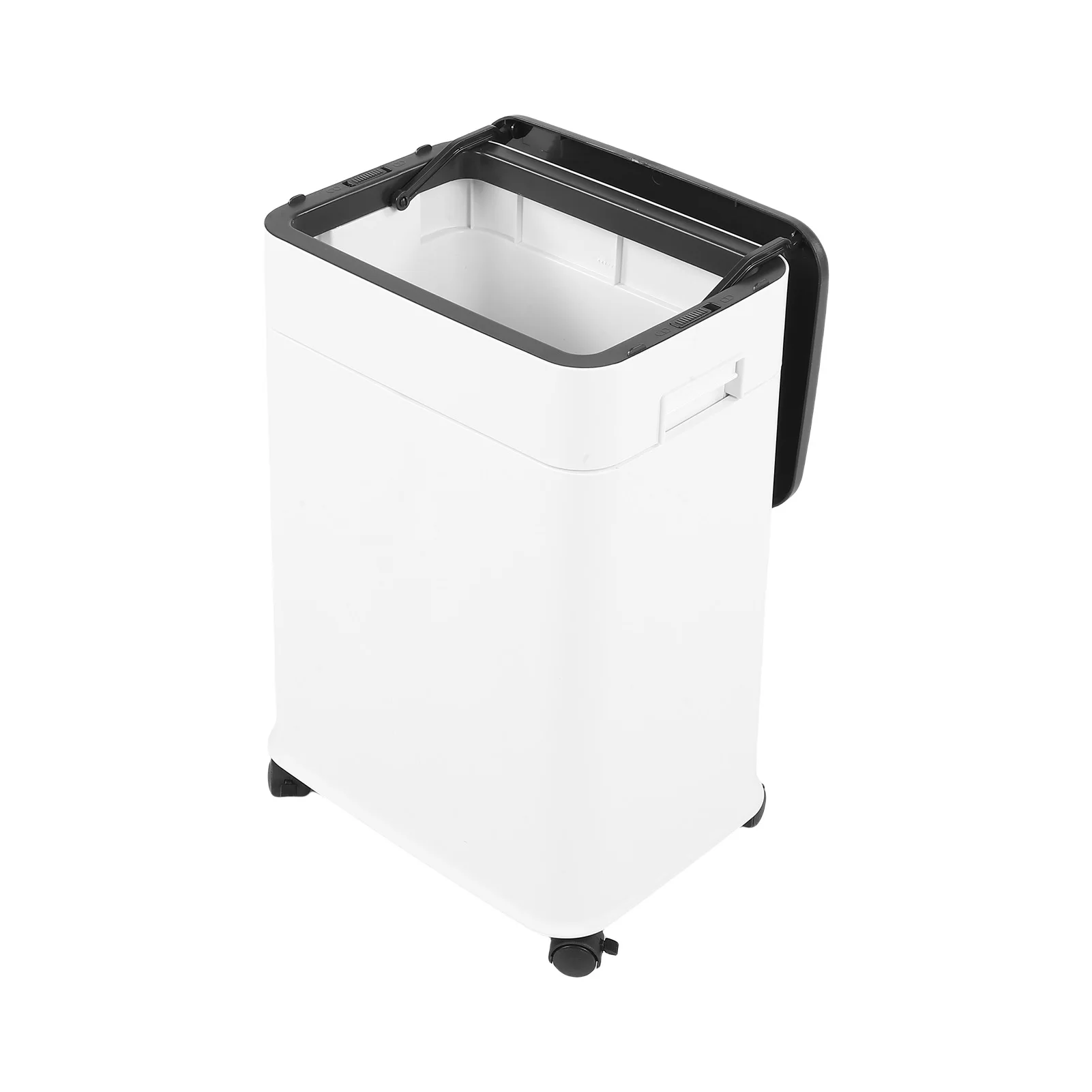 

20L / 5.3Gal Kitchen Trash Can with Lid Height Adjustable Rolling Wheels Waste Bin Detachable Inner Bucket for Bathroom Bedroom