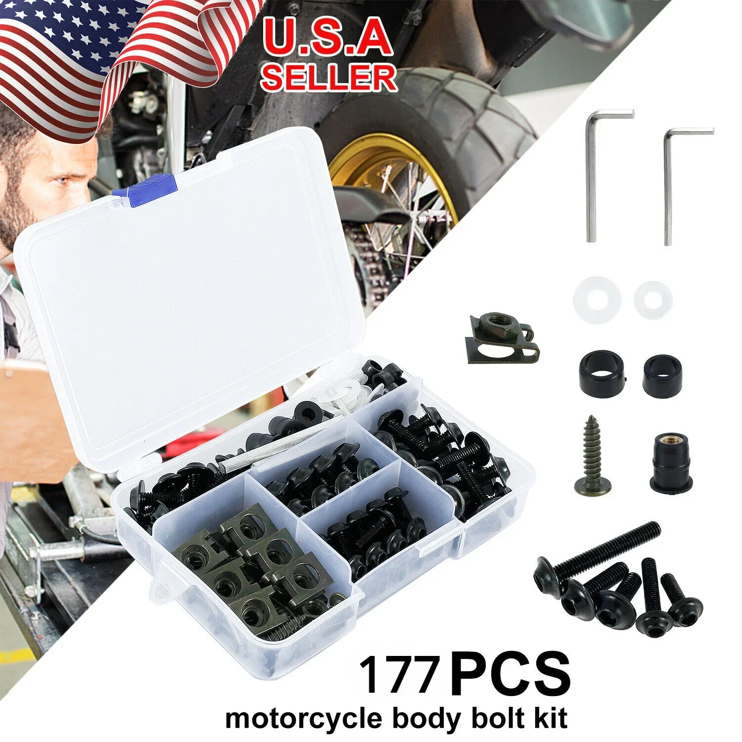 

177pcs Universal Motorcycle Panel Screws Clip Clamps Kit Set for Yamaha Yzf R125 Tdm 900 Mt07 Fz25 Tracer 900 Gt Dt 125 Fjr 1300