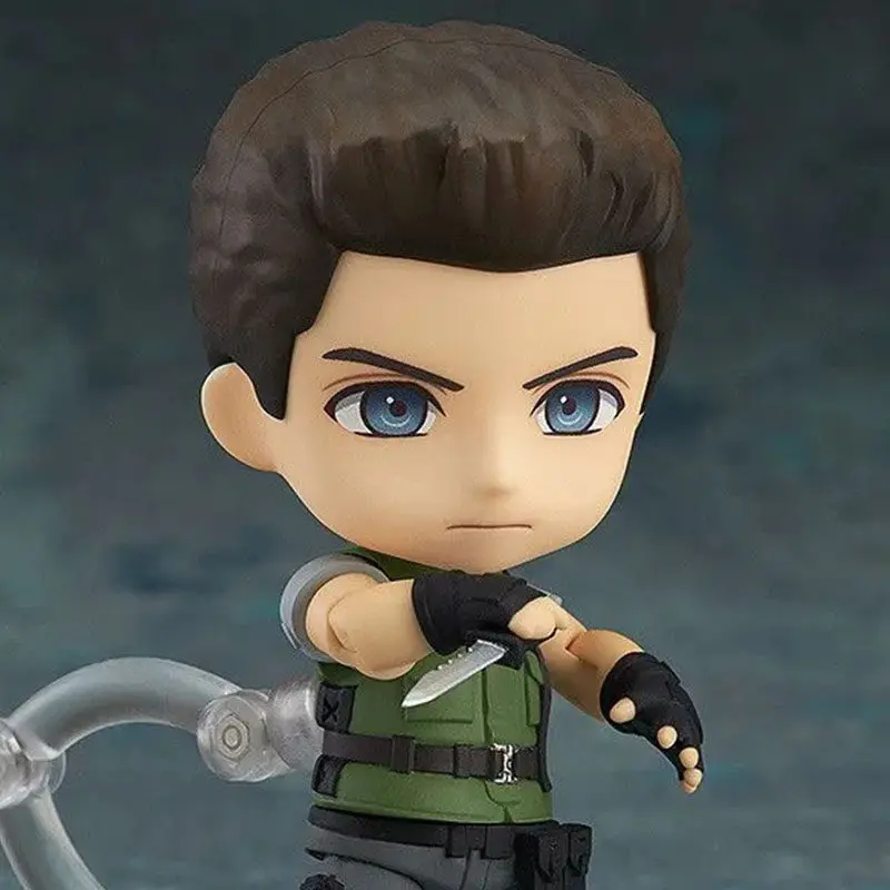 Nendoroid 681 Chris Redfield Resident Evil Q Version Action Figure Interchangeable Faces Posable Anime Game Model Toy Boys Gifts view 3
