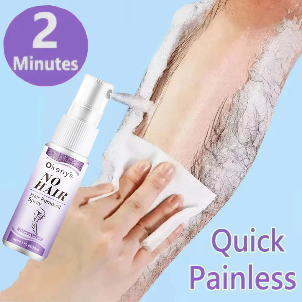 2 Minutes Fast Hair Removal Spray Painless Hair Growth Inhibitor Arm Armpit Leg Permanent Depilatory for Men Women Repair Care