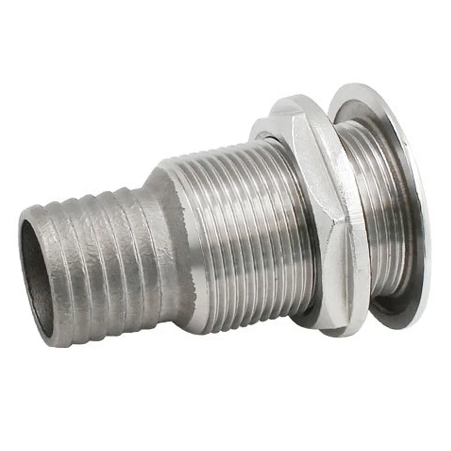 1Pc 316 Stainless Steel Through Hull Fitting Connector Hose Marine Floor Drain Boat Drain Outlet for Yachts Boats Ship Scuppers