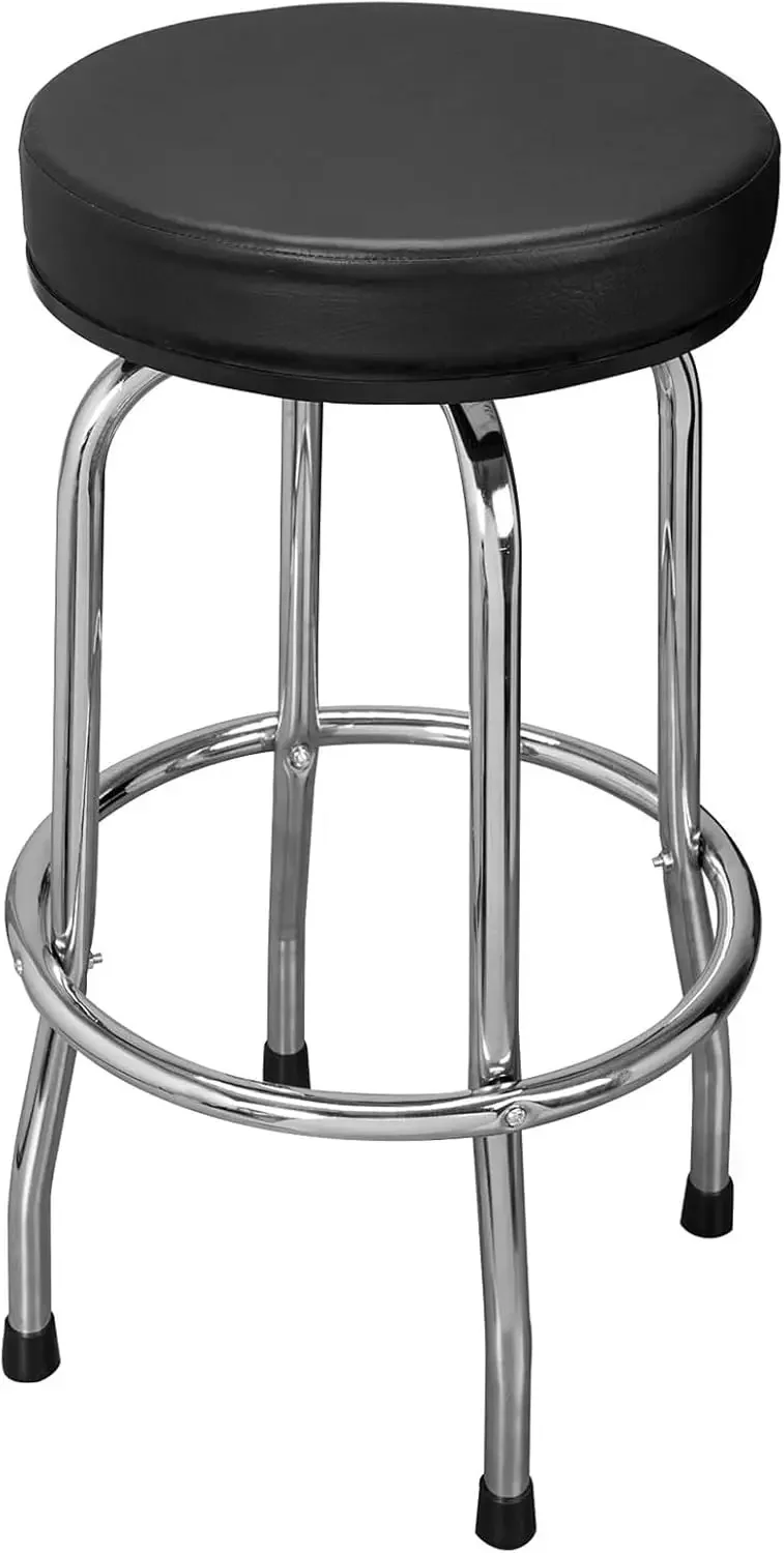 

Swivel Bar Stool with Padded Seat and Chrome Legs, 250 lbs Capacity for Garage or Home
