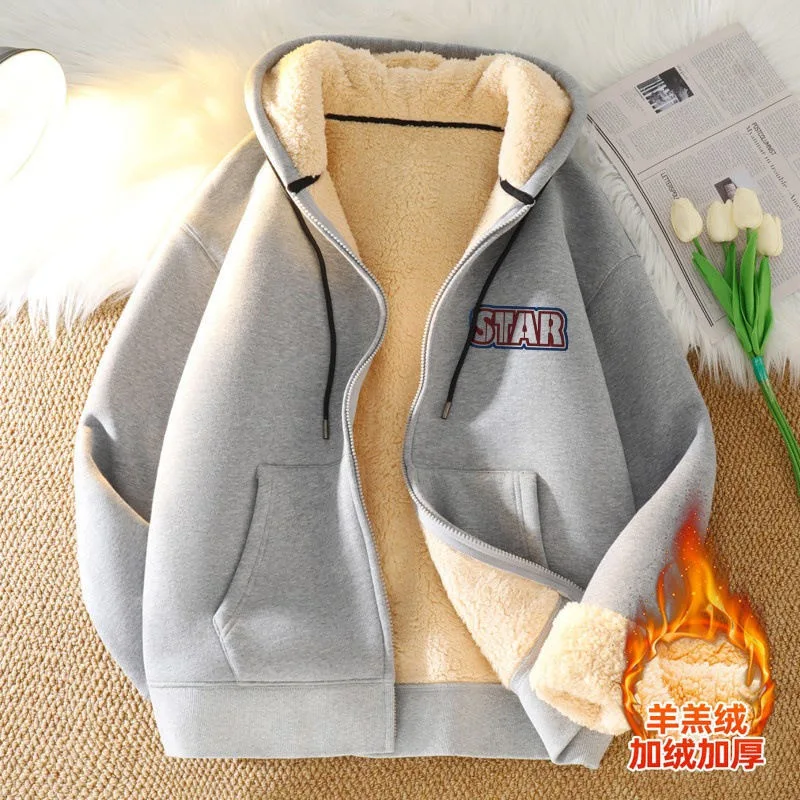 2024 Autumn and Winter New Fashion Printed and Fleece Thick Warm Hoodie Men\'s Casual Loose Comfortable High Quality Coat M-4XL