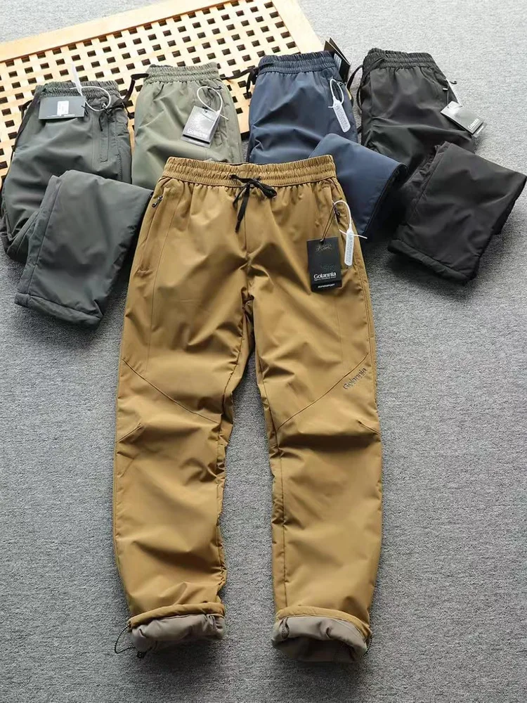 

Thiened Fce Winter Windproof Warm Hiking Trousers Men's Casual Straight Leg Pants Cold Resistant Outdoor Mountain Climbi...