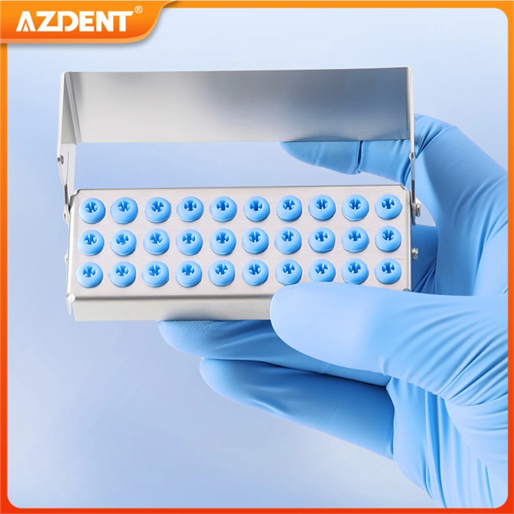 

8/30 отверстий AZDENT, держатель для стоматологических боров, подставка для чистки, коробка, чехол, автоклав, нержавеющая сталь, стерилизация для боров FG RA, стоматология