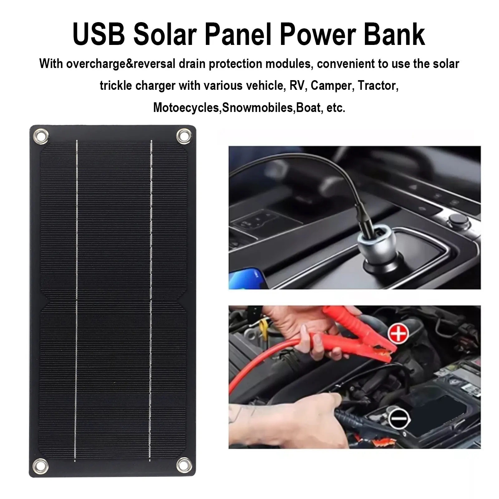 1pc 60W Solar Panel Kit 12V Trickle Battery Charger For Car Van Caravan Boat Mobile Energy Storage Monocrystalline Solar Panels