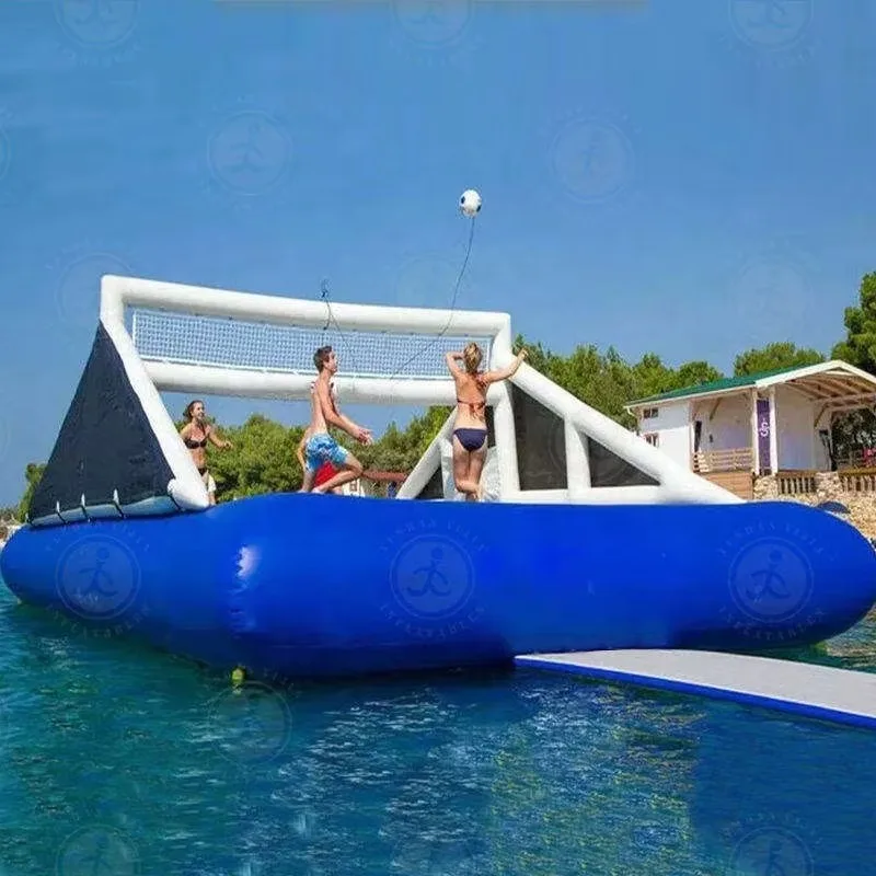 

Inflatable Water Game Air Tight Volleyball Court Floating Water Sports Field Inflatable Volleyball Sports Game for Adults & Kids