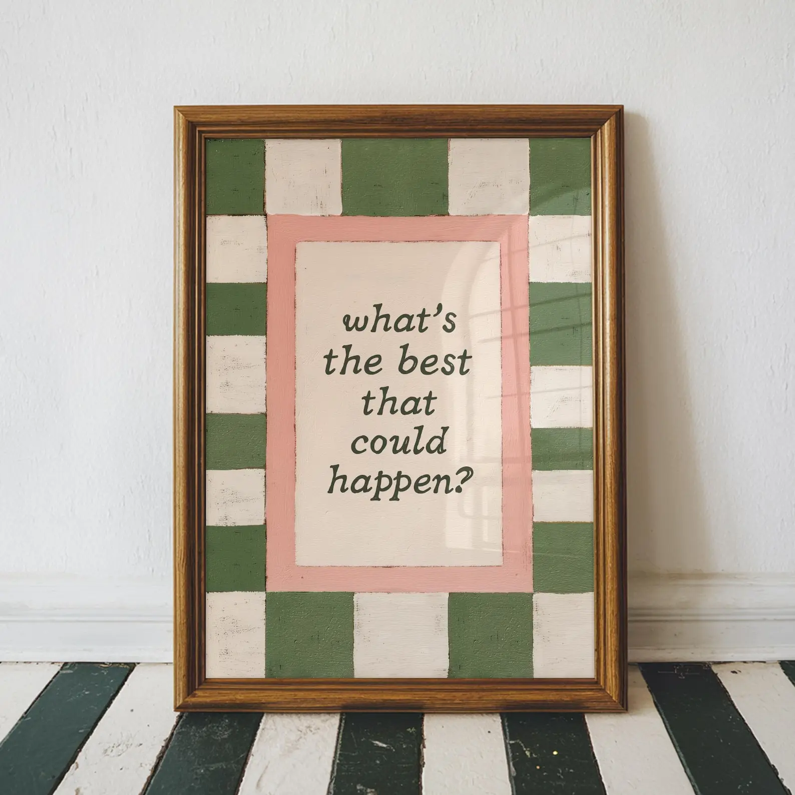 What’s The Best That Could Happen Print Poster Decoration Painting | Inspirational Wall Art | Retro Motivational Decor