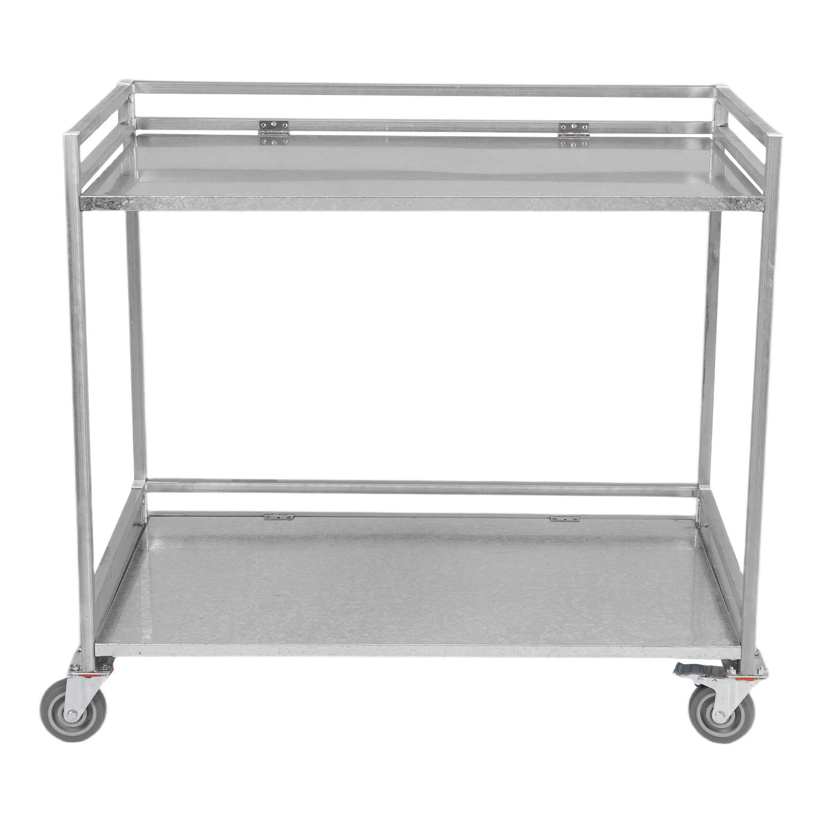 

2-Shelf Utility/Service Cart Commercial Grade Metal Cart with Wheels 660lbs Capacity with Handle for Warehouse Garage