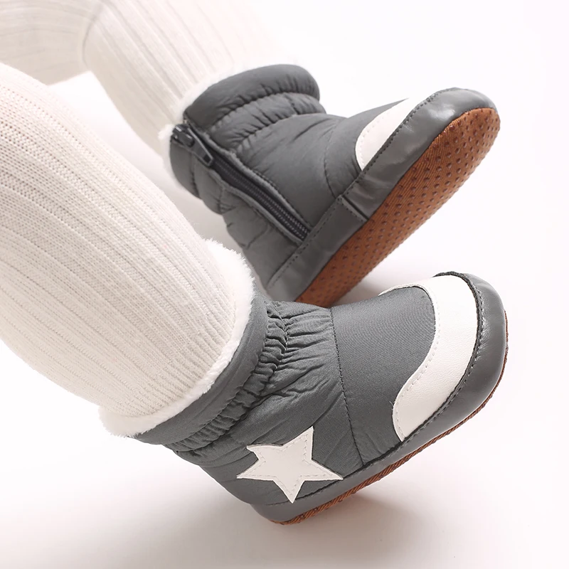 0-1 year old baby shoes for both men and women, soft soled warm and thick snow boots, baby shoes, comfortable walking shoes