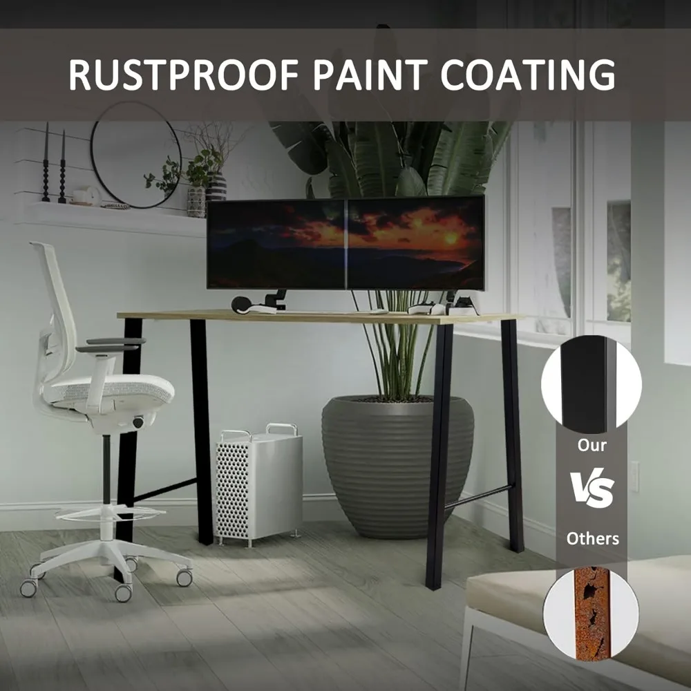 Bar Table Legs 40 Inch Metal Dining Table Legs Heavy Duty Metal Desk Legs Coffee Table Legs, Black, Set of 2