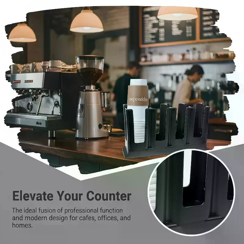 Acrylic Paper Cup Holder: Multiple Slots Durable Smooth Surface Bubble Tea Shop Cafe Countertop