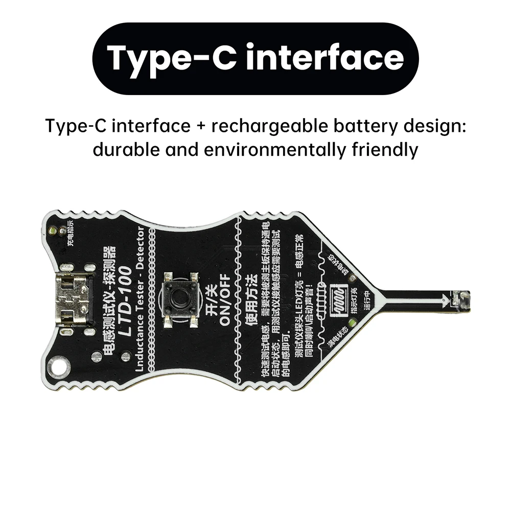 LTD-100 Inductance Tester Rechargeable Inductance Tester Coil Tester  for Motherboard Repair Electromagnetic Testing Type C
